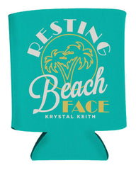 Resting Beach Face Koozie - Teal